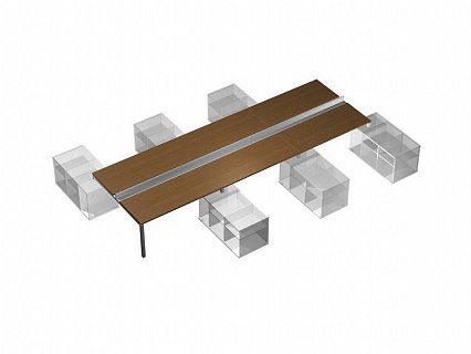 Рабочая станция (6х160) с ProSystem на 6-ти опорных тумбах правых (БЕЗ ТУМБ)