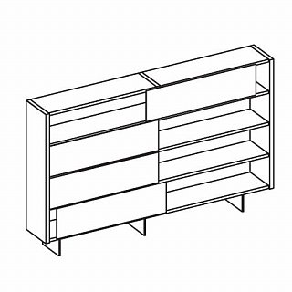 Шкаф книжный с раздвижными створками Element