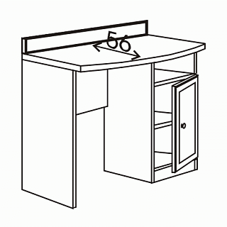 Стол с воротником с тумбой (прав./лев.) R6103V/R6104V