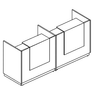 Стойка ресепшн прямая с промежуточной опорой (полка высокая) А4 9848