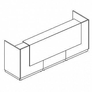 Стойка ресепшн прямая (полка высокая) А4 9832-3