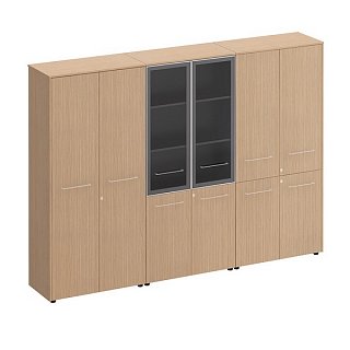 Шкаф комбинированный ( одежда - стекло - закрытый, 4 двери) Reventon