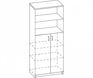 Стеллаж В-836 с дверьми ЛДСП В-864 Авантаж