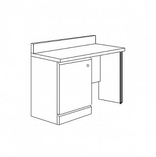 Стол с воротником для фригобара лев. (для холодильника 45х45х56) R5110V