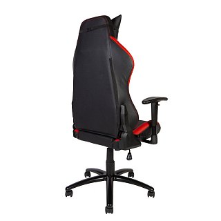 Кресло офисное Lotus PRO carbon / черно - красная экокожа/ стальная крестовина