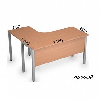 Стол на металлических опорах, экран ЛДСП 2МД.131(прав) СТИЛЬ