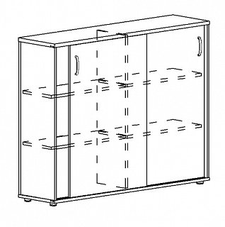 Шкаф-купе средний для 2-х столов 80 164.4x36.4x112.8 A4