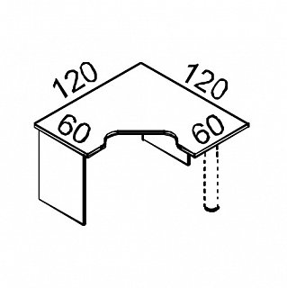 Рабочая станция 120 DX (правая) Next