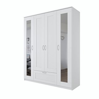 Шкаф комбинированный 4 двери и 1 ящик (с 2 зеркалами) СИРИУС