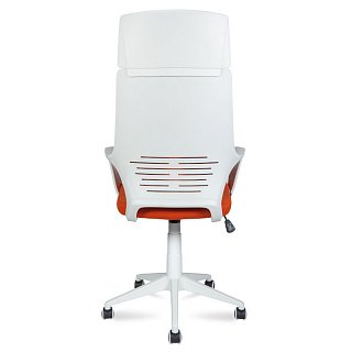 Кресло компьютерное Norden IQ белый пластик оранжевая ткань