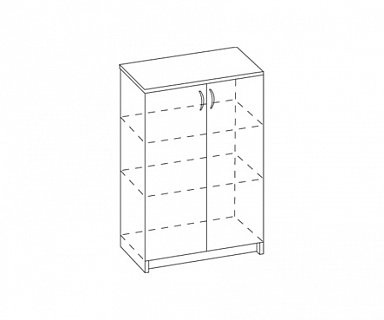 Стеллаж В-834 с дверьми ЛДСП В-864 Авантаж