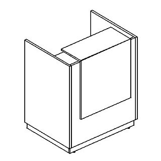 Стойка ресепшн прямая (полка высокая) А4 9832