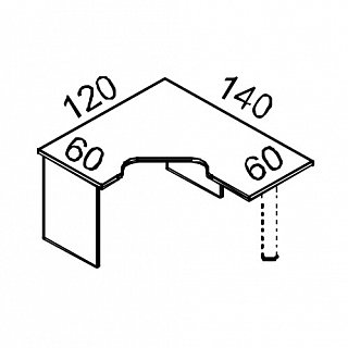 Рабочая станция 140 DX (правая) Next