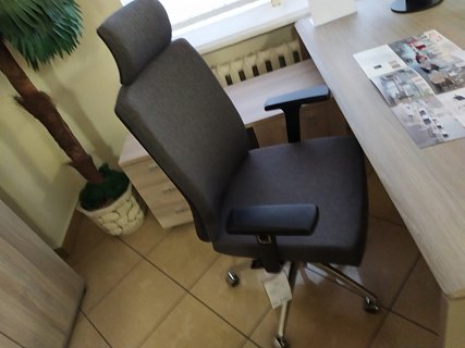 Кресло персонала Alfa X с подголовникам ткань/хром