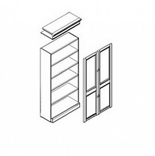Каркас шкафа для документов со стеклянными дверьми