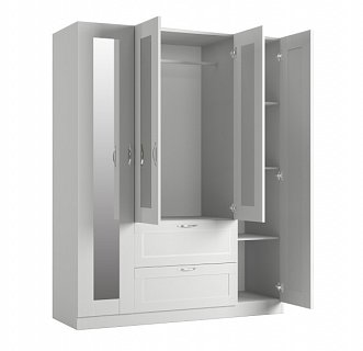 Шкаф комбинированный 4 двери и 2 ящика (с 1 зеркалом) СИРИУС