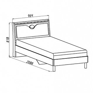 Кровать с основанием из ДСП под матрас 90х190 М 24