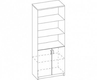 Стеллаж В-836 с дверьми ЛДСП В-862 Авантаж