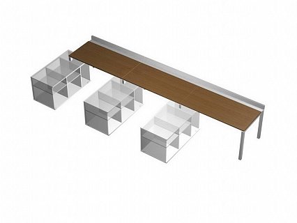 Рабочая станция (3х160) с ProSystem на 3-х опорных тумбах левых (БЕЗ ТУМБ)