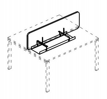 Экран тканевый с мягким наполнителем с кабель-каналом для сдвоенного стола A4 140